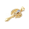 Axe Shapes Rack Plating Brass Cubic Zirconia Pendants KK-K385-076G-4