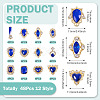 48Pcs 12 Styles Alloy Rhinestone Cabochons MRMJ-TA0001-45C-4