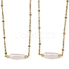 Natural Baroque Keshi Pearl Column Pendant 304 Stainless Steel Satellite Chain Necklaces NJEW-JN06338-01-2