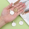 Flat Round Alloy Pendant Cabochon Settings LS-PALLOY-A15654-S-NF-4