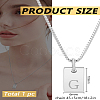 1Pc Stainless Steel Letter Rectangle Pendant Necklaces NJEW-LP0001-34G-P-2