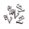 Gunmetal Plated Alloy Letter Pendants PALLOY-J718-01B-Z-2
