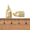 Brass Micro Pave Clear Cubic Zirconia Charms KK-A270-03E-G-3