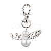 5Pcs 5 Colors Fairy Shape Glass Pendant Decorations HJEW-JM01812-S-2