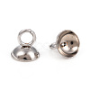 201 Stainless Steel Bead Cap Pendant Bails STAS-L244-27D-P-3