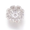 Multi-Petal Brass Micro Pave Cubic Zirconia Bead Caps X-ZIRC-F088-038P-2