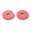 Flat Round Handmade Polymer Clay Beads CLAY-R067-10mm-14-6