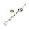 Natural & Synthetic Mixed Gemstone Tree with Glass Window Hanging Suncatchers HJEW-JM00853-04-3