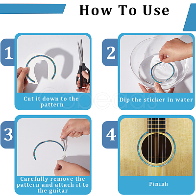 Waterproof PVC Flower Pattern Classical Guitar Sound Hole Ring Mouth Wheel Sticker DIY-WH20058-13B-1