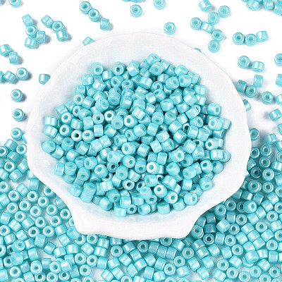 Baking Paint Pearlized Glass Seed Beads SEED-T008-03Q-1