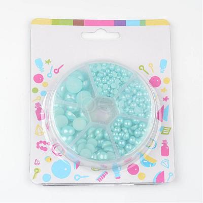 1Box ABS Plastic Imitation Pearl Dome Cabochons SACR-JP0001-19-1