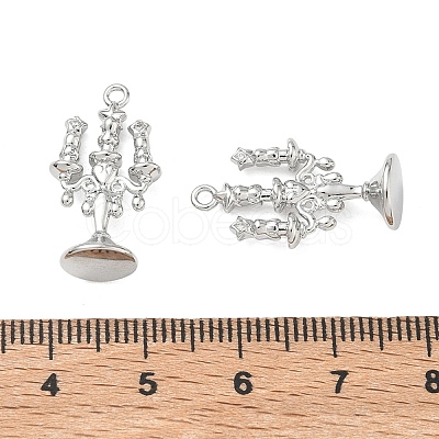 Brass Micro Pave Clear Cubic Zirconia Pendants KK-K351-75P-1