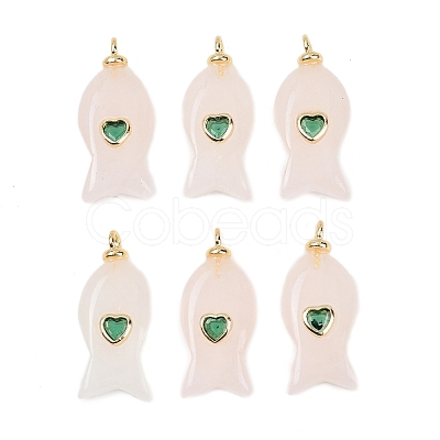 Natural Rose Quartz Pendants X-G-Z134-06G-04-1