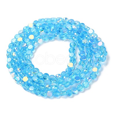 Transparent Electroplate Glass Beads Strands X-GLAA-Q099-A01-04-1