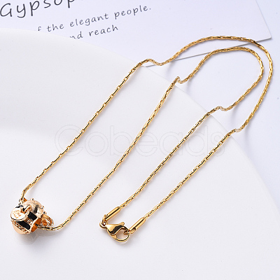 PVD Vacuum Plating 304 Stainless Steel Boston Link Chain Necklace NJEW-S420-005B-G-1
