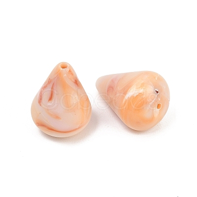 Two Tone Opaque Acrylic Imitation Gemstone Beads OACR-T033-11A-1