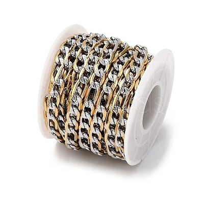 304 Stainless Steel Two Tone Figaro Chains CHS-K023-05GP-1