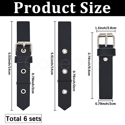 6 Pairs PU Leather Sew-On Toggle Buckles DIY-GF0012-87B-1
