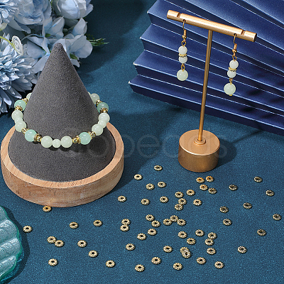 120Pcs Flower Brass Beads KK-BBC0026-04-1