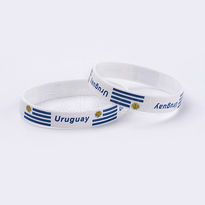 Silicone Bracelets Wristband Souvenir BJEW-TA0002-02K-1