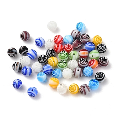 48Pcs Handmade Millefiori Glass Beads LK-YW0001-02B-1