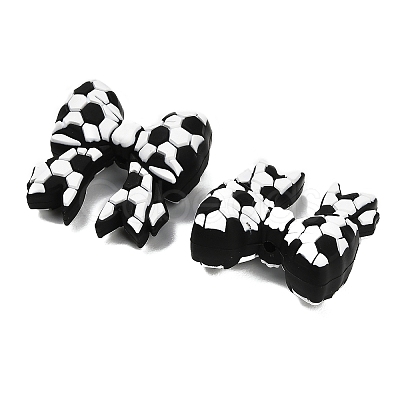 Football Theme Silicone Beads SIL-B081-01A-1