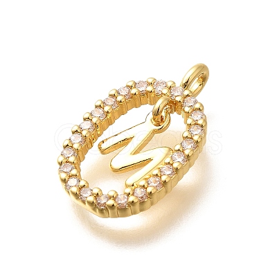 Brass Micro Pave Cubic Zirconia Pendants ZIRC-P123-01G-M01-1