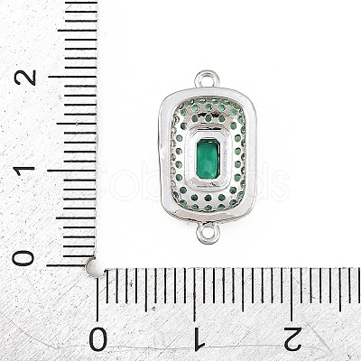 Brass Micro Pave Cubic Zirconia Connector Charms CU-CBAAB9C-01P-01-1