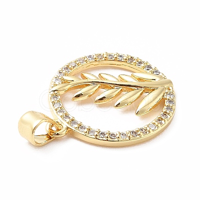 Rack Plating Brass Micro Pave Cubic Zirconia Pendants LS-KK-B057-05G-01-1