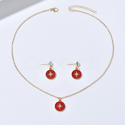 Zinc Alloy Crystal Rhinestone & Acrylic Pendant Necklaces & Stud Dangle Earrings Sets WGD1CBB-01-1
