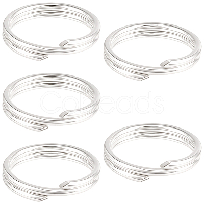 5Pcs 925 Sterling Silver Split Jump Rings STER-BBC0009-45C-1