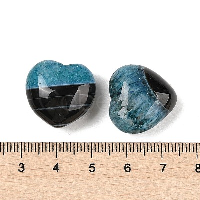 Natural Agate(Dyed & Heated) Heart Palm Stone G-Q021-04B-1