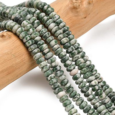 Natural Green Spot Jasper Beads Strands G-L635-A20-4x2mm-1