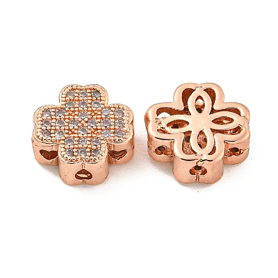 Brass Cubic Zirconia Beads KKB-L215-031RG-1