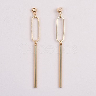 Brass Bar Dangle Stud Earrings EJEW-JE03339-1