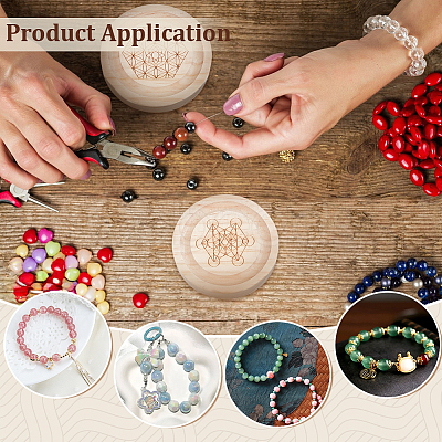 4Pcs 4 Styles Round Pine Bracelet Design Boards AJEW-BC0008-34-1