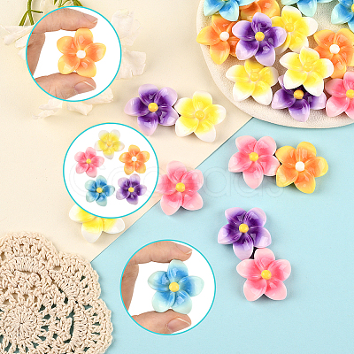 50Pcs 5 Colors Opaque Resin Cabochons FIND-SC0020-81-1