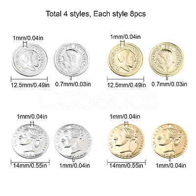 32Pcs 2 Style Brass Charms KK-SC0002-54-1