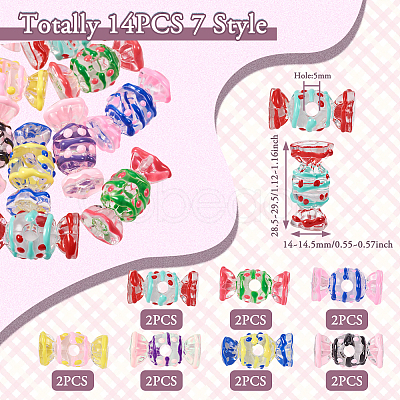14Pcs 7 Style Transparent Acrylic Beads FIND-TA0002-42-1