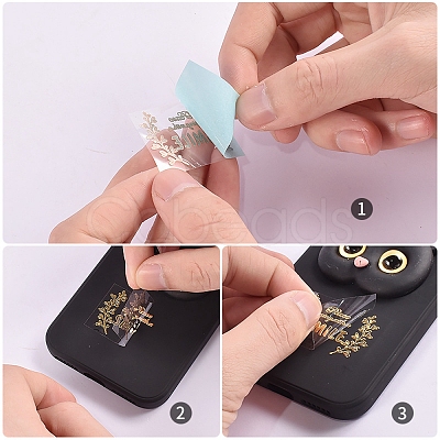 Brass Self-Adhesive Picture Stickers DIY-C059-01B-1