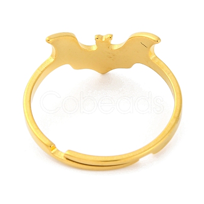 Animal 201 Stainless Steel Adjustable Rings for Women RJEW-D082-05F-1