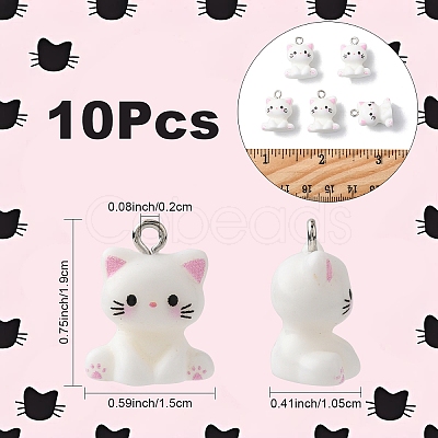10Pcs Opaque Resin Pendants RESI-YW0004-51-1