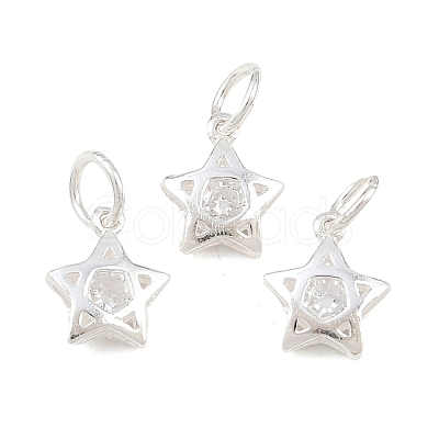 925 Sterling Silver Pave Clear Cubic Zirconia Charms STER-A049-08C-S-1