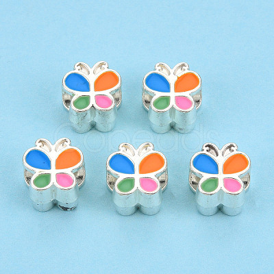 Alloy Enamel European Beads LS-MPDL-T005-004F-RS-1