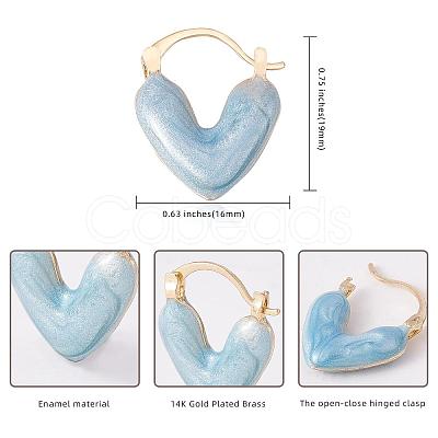 Enamel Heart Hoop Earrings JE1108C-1