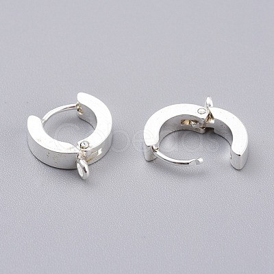 201 Stainless Steel Huggie Hoop Earrings Findings STAS-A167-01C-S-1