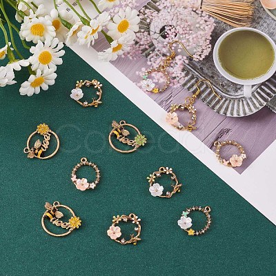 12Pcs Alloy Enamel Pendants JX135A-1