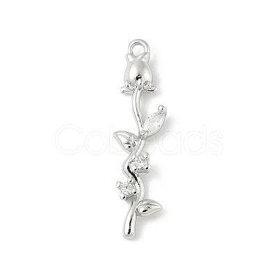 Brass Micro Pave Cubic Zirconia Pendants KK-M326-13C-P-1
