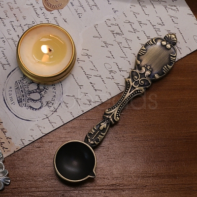 Brass Handle Wax Sealing Stamp Melting Spoon PW-WG90433-01-1