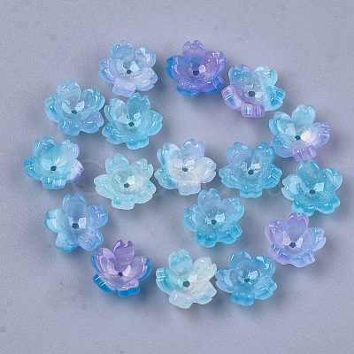 Cellulose Acetate(Resin) Bead Caps KK-S161-03F-1
